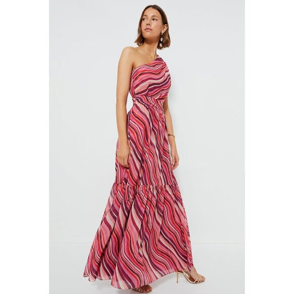 NWT Tuckernuck Sunset Stripe Cadiz Dress in Pink Swirl, Size XS - Picture 3 of 7